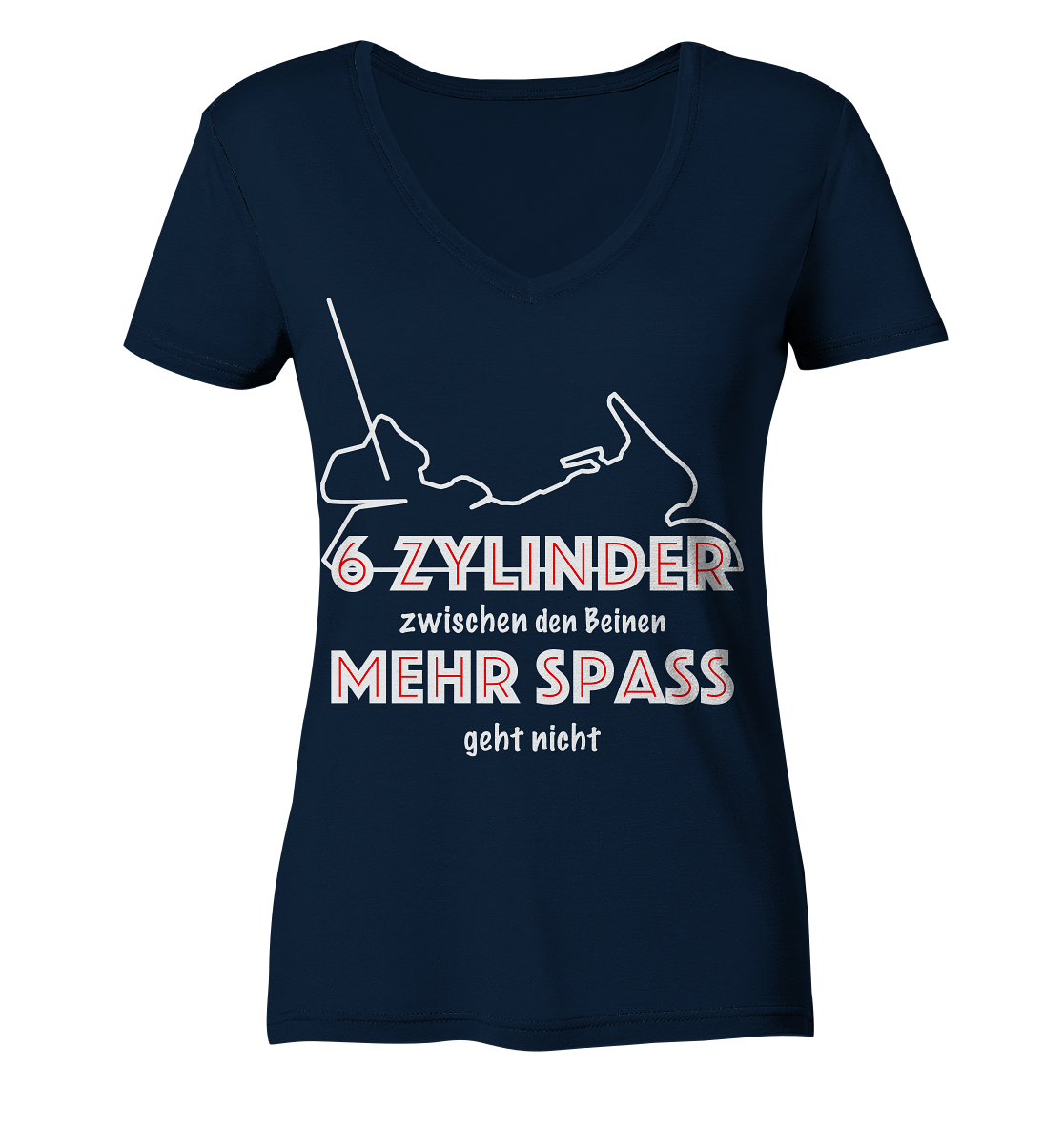 Goldwinger Spruch - 6 Zylinder - Ladies V-Neck Shirt