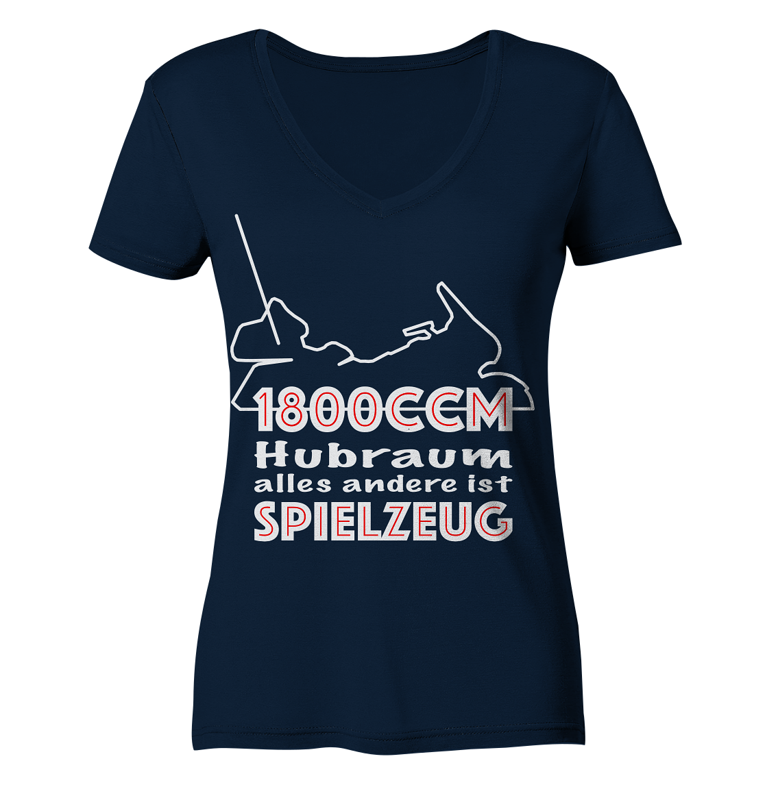 Goldwinger Spruch - 1800ccm Spielzeug - Ladies V-Neck Shirt