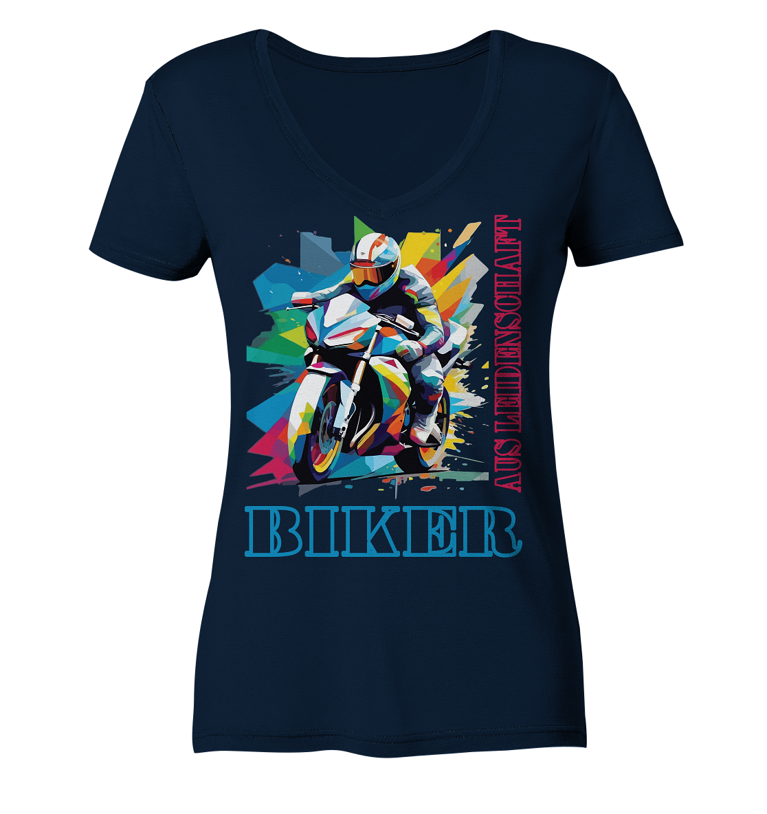 Biker aus Leidenschaft - Abstrakt  - Ladies V-Neck Shirt