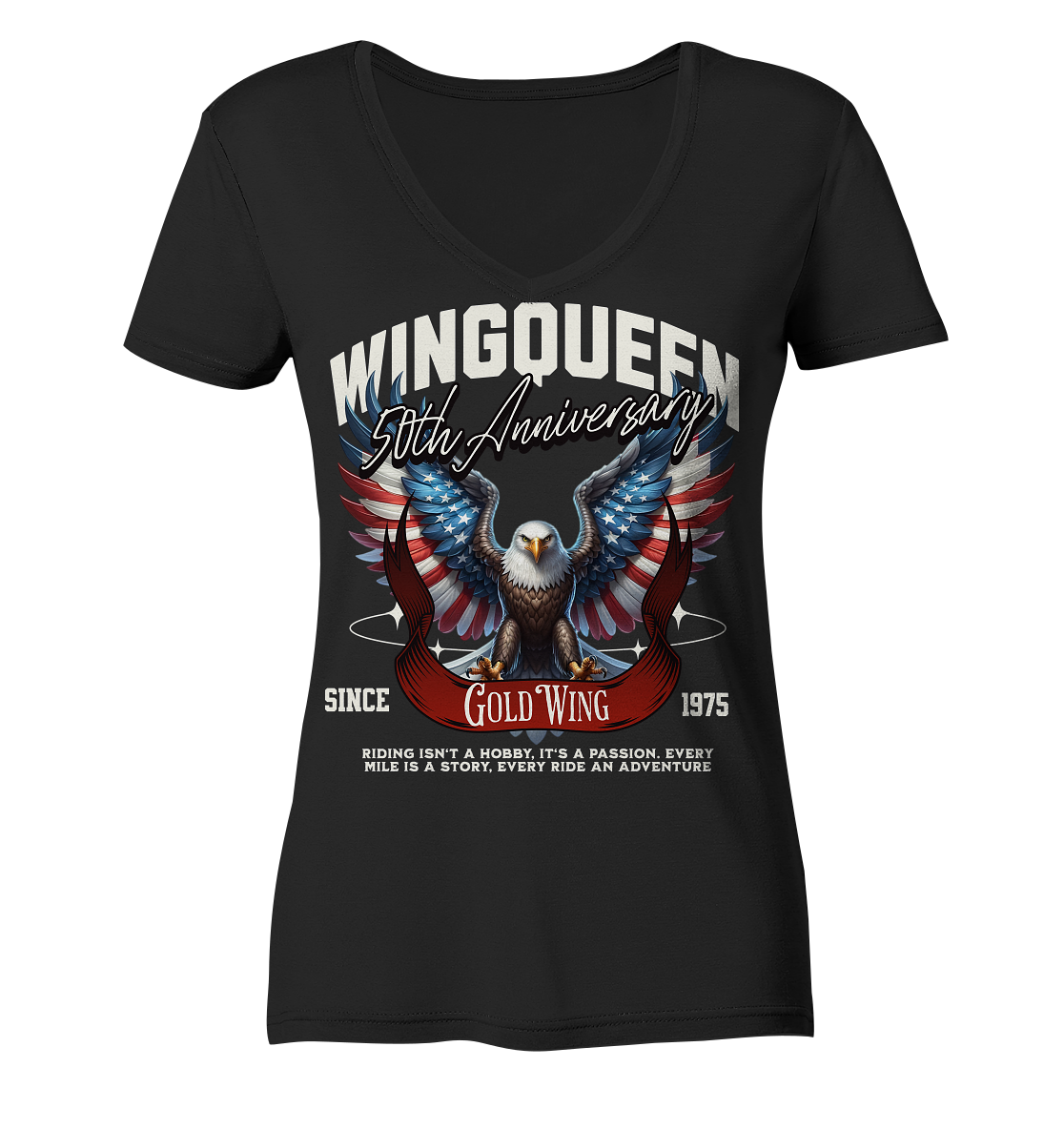 Goldwing Wing Queen 50 Jubiläum 1975 - Ladies V-Neck Shirt