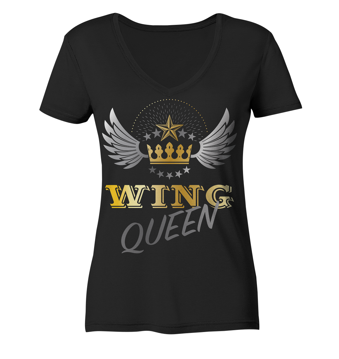 Goldwing - Wing Queen  - Ladies V-Neck Shirt