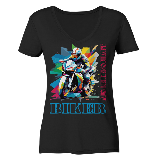 Biker aus Leidenschaft - Abstrakt  - Ladies V-Neck Shirt