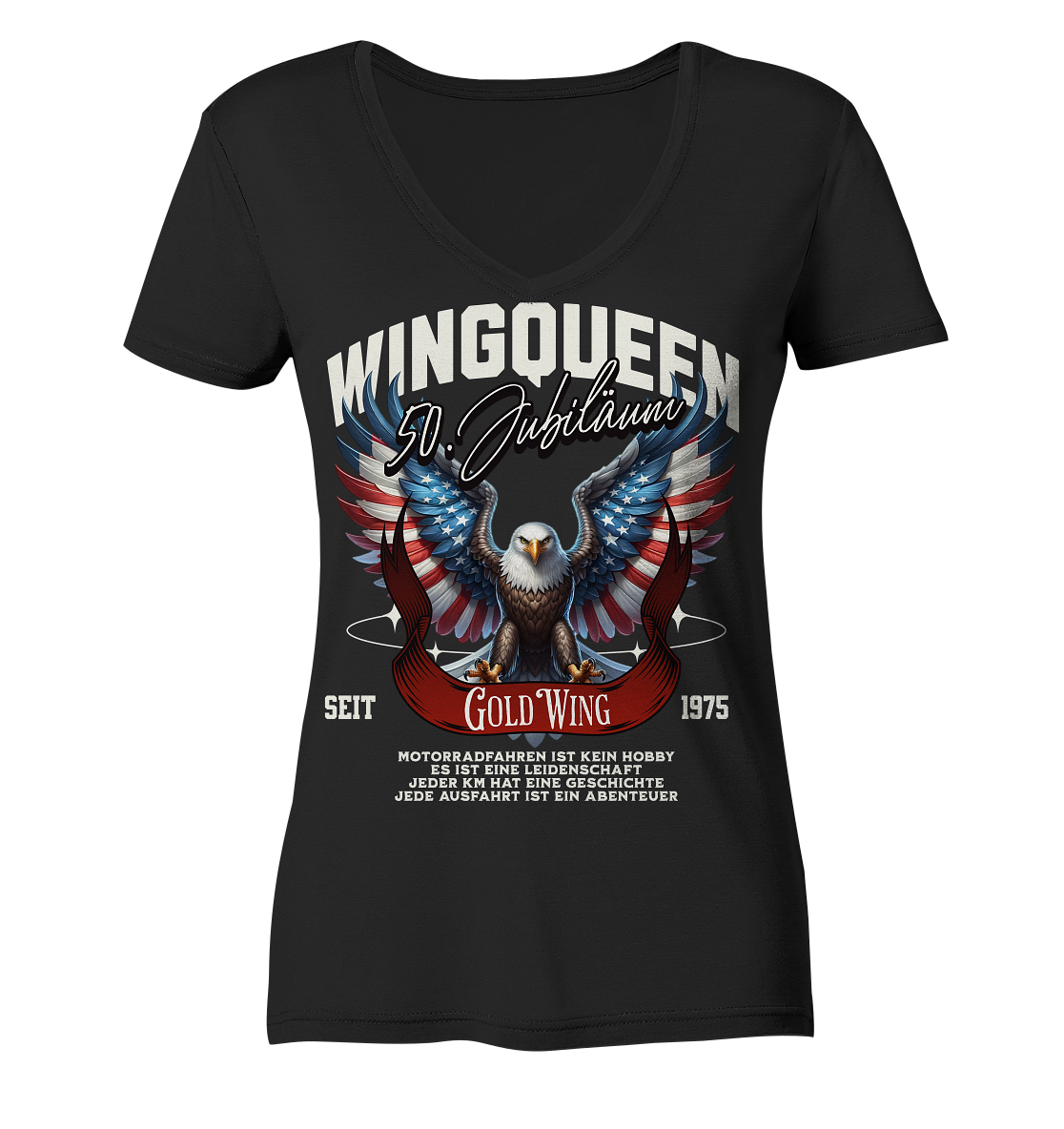 Goldwing Wing Queen 50 Jubiläum 1975 DE - Ladies V-Neck Shirt