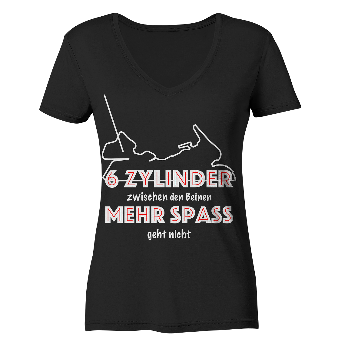 Goldwinger Spruch - 6 Zylinder - Ladies V-Neck Shirt