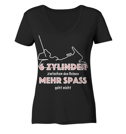 Goldwinger Spruch - 6 Zylinder - Ladies V-Neck Shirt