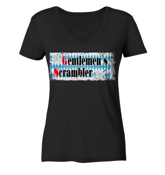 Gentlemen`s Scrambler - GS Adventure Bike - Ladies V-Neck Shirt