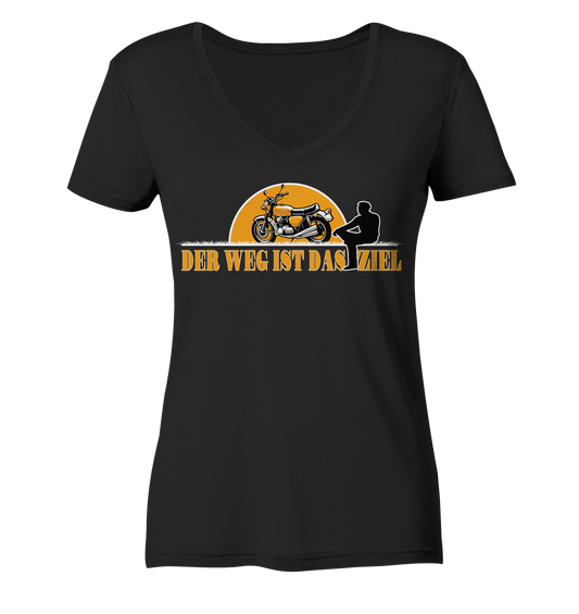 Der Weg ist das Ziel - Spruch für Biker - Ladies V-Neck Shirt