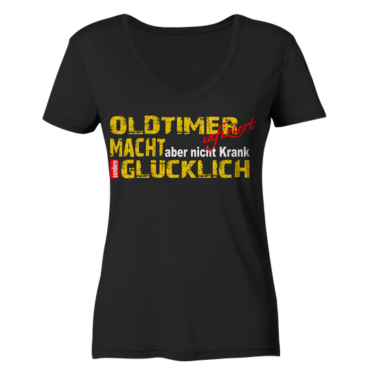 Oldtimer macht Glücklich - Ladies V-Neck Shirt