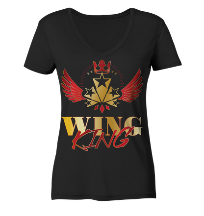 Goldwing - Wing King rot/gold - Ladies V-Neck Shirt
