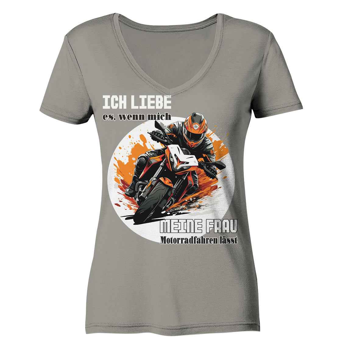 Ich liebe meine Frau - lustiger Biker Spruch  - Ladies V-Neck Shirt