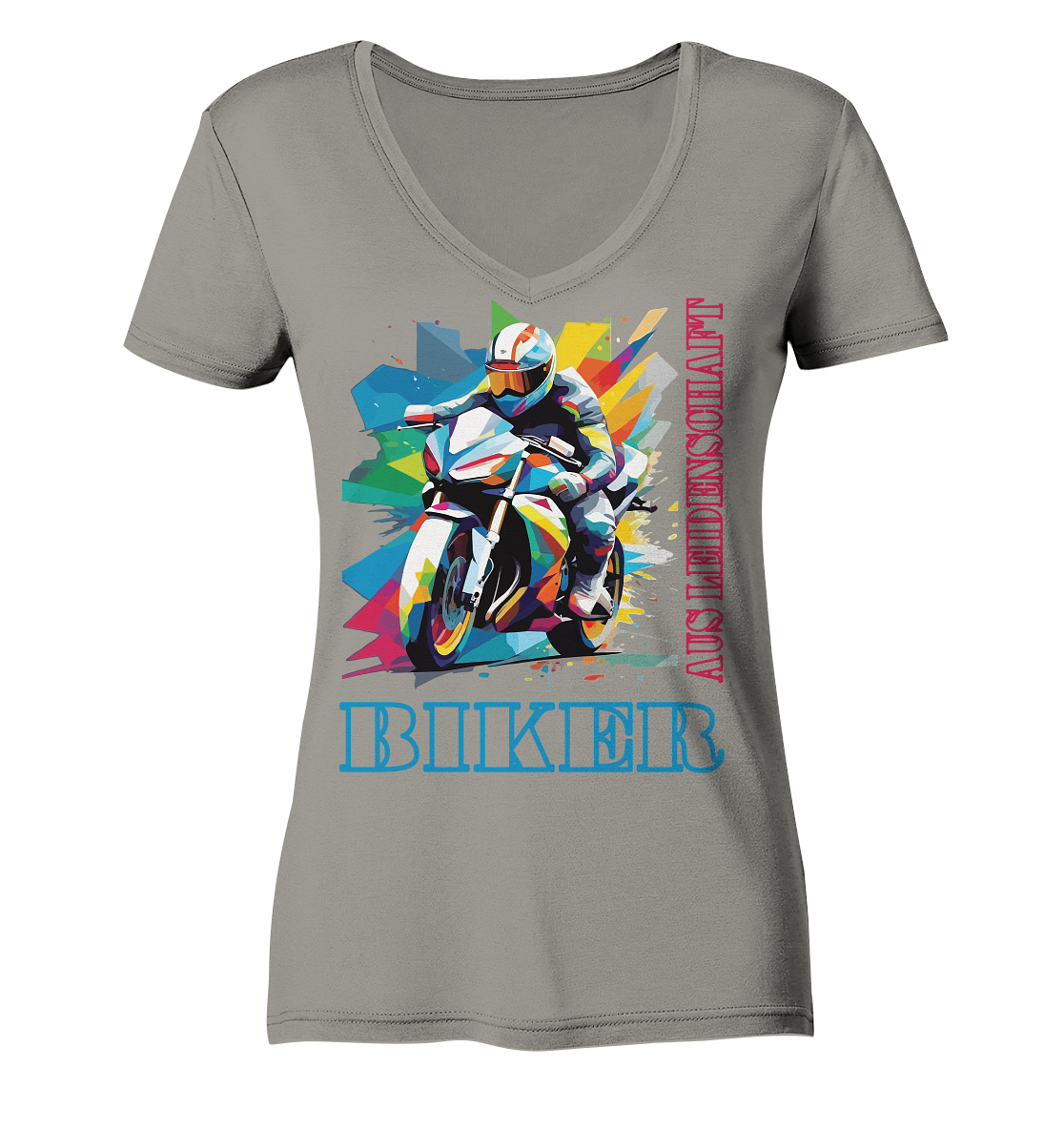 Biker aus Leidenschaft - Abstrakt  - Ladies V-Neck Shirt