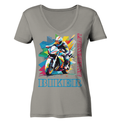 Biker aus Leidenschaft - Abstrakt  - Ladies V-Neck Shirt