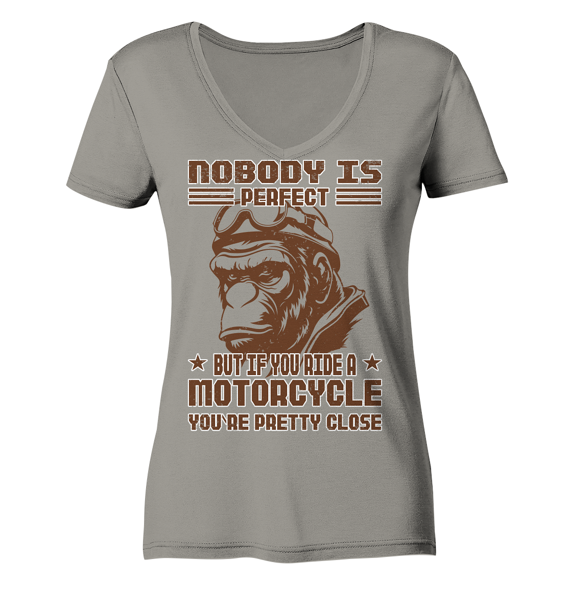 Nobody is Perfect - Motorcycle  - Ladies V-Neck Shirt
