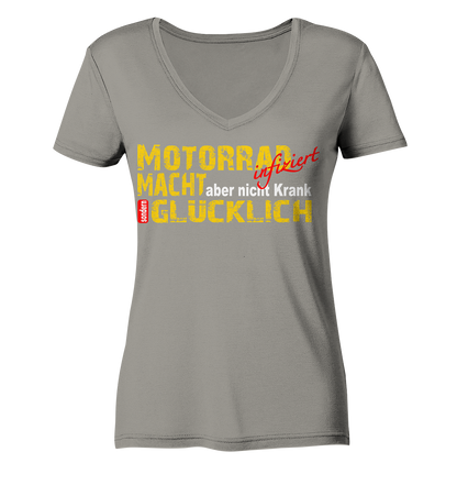 Motorrad macht Glücklich  - Ladies V-Neck Shirt