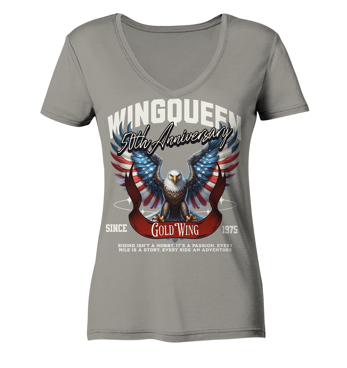 Goldwing Wing Queen 50 Jubiläum 1975 - Ladies V-Neck Shirt