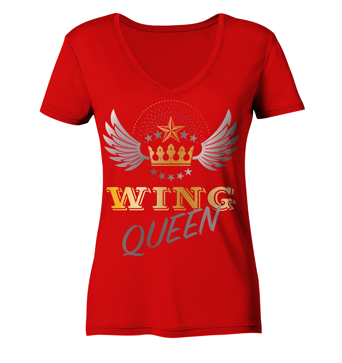 Goldwing - Wing Queen  - Ladies V-Neck Shirt
