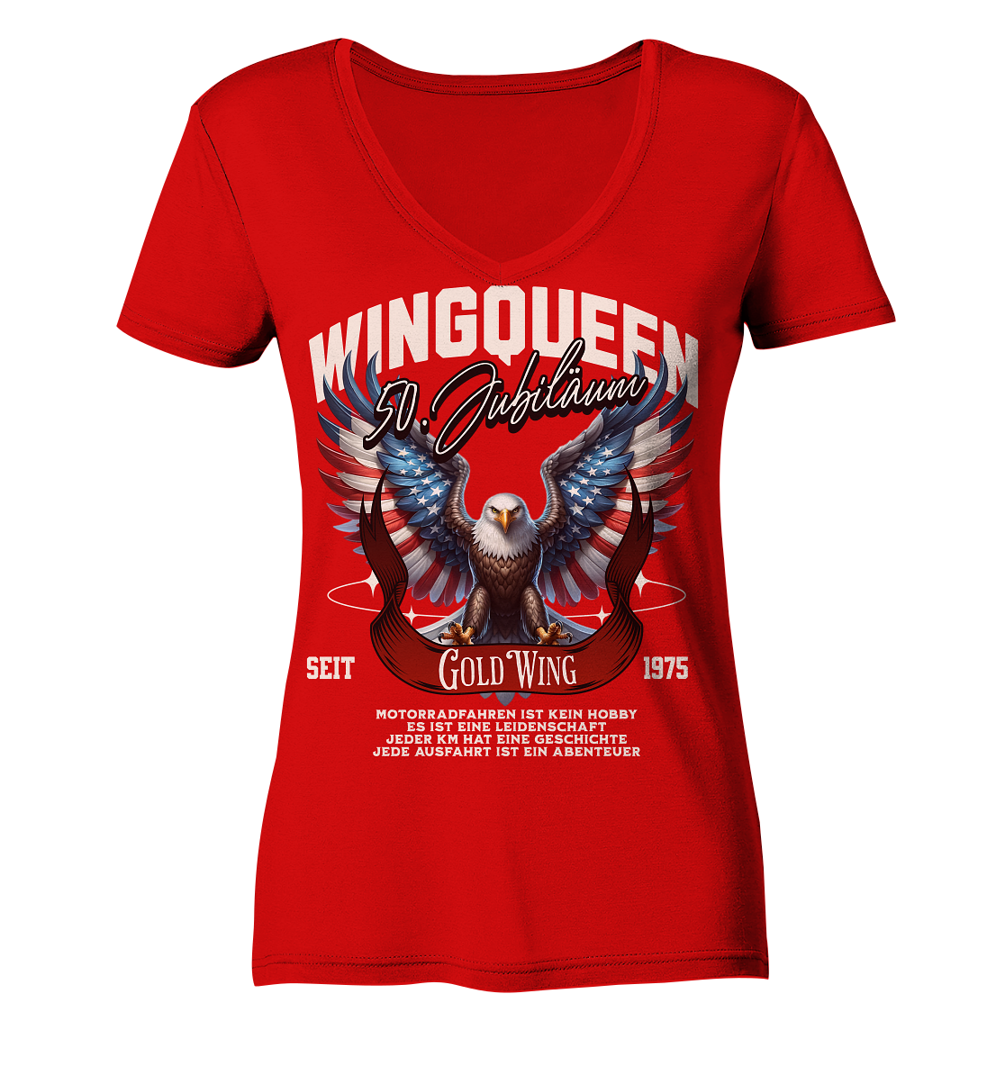 Goldwing Wing Queen 50 Jubiläum 1975 DE - Ladies V-Neck Shirt