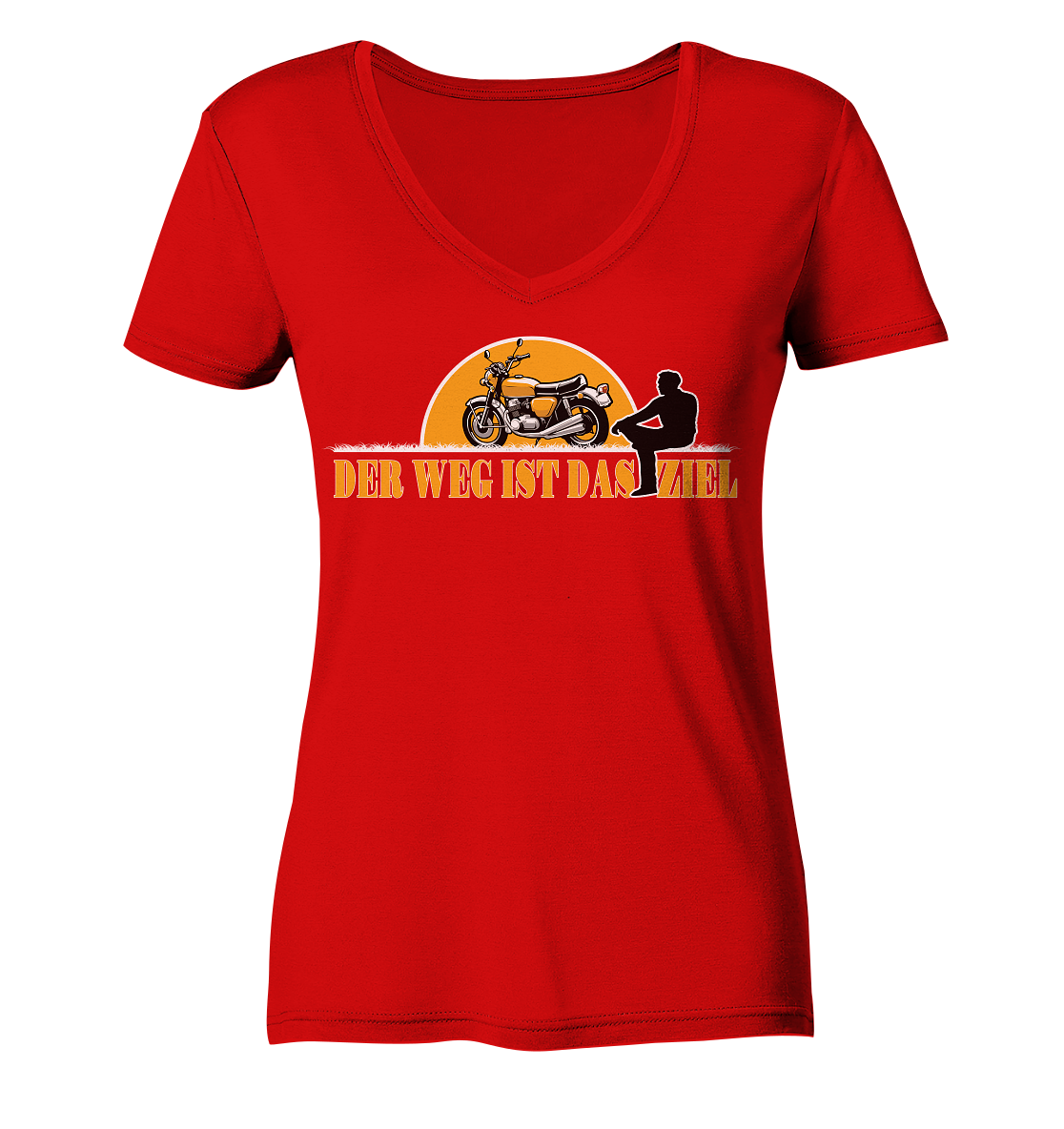 Der Weg ist das Ziel - Spruch für Biker - Ladies V-Neck Shirt