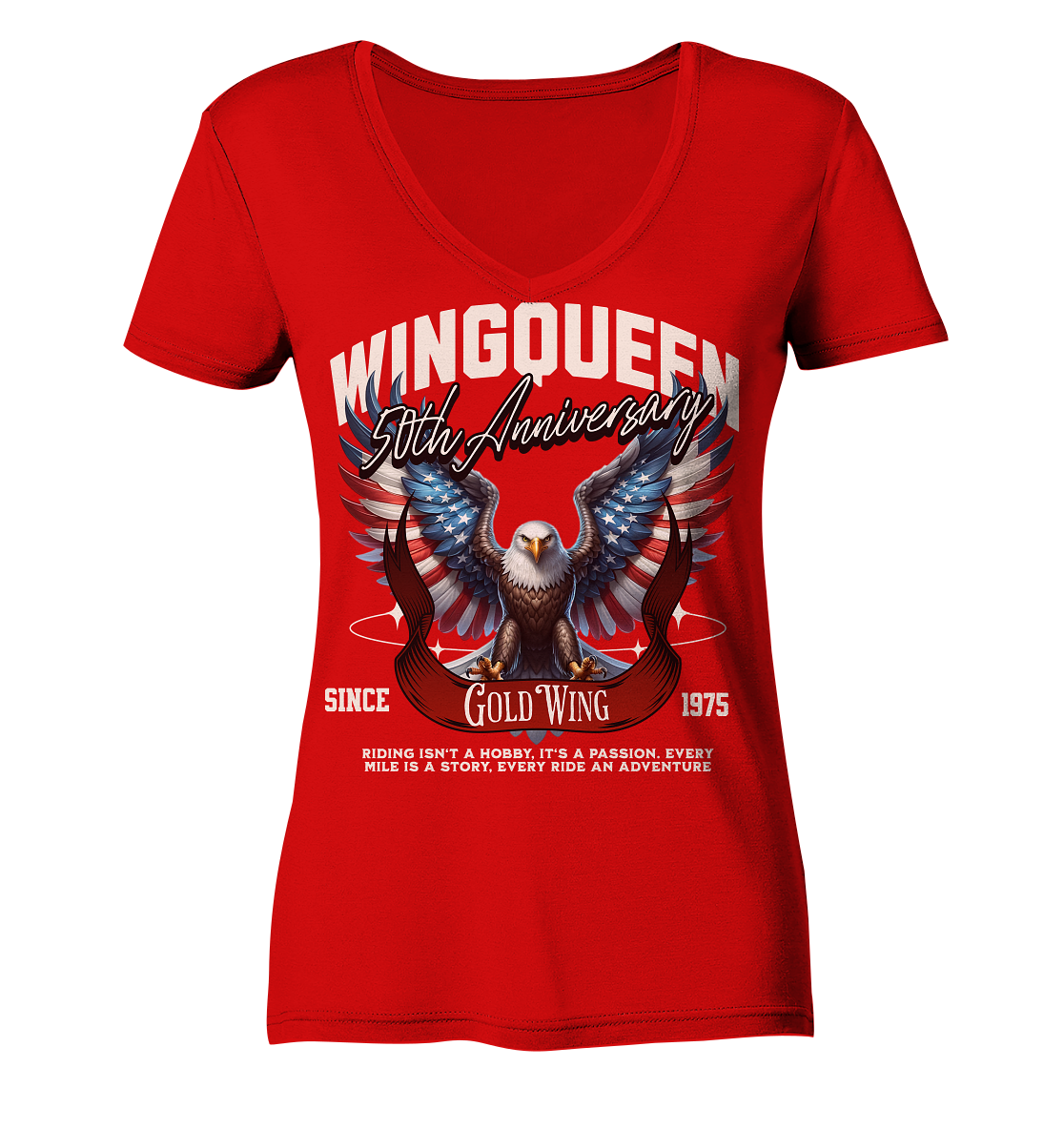 Goldwing Wing Queen 50 Jubiläum 1975 - Ladies V-Neck Shirt