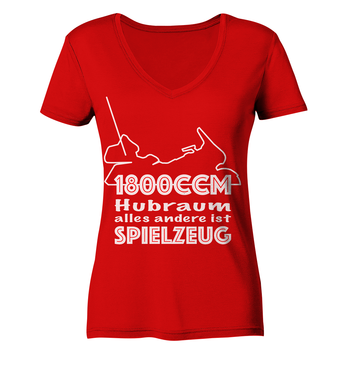 Goldwinger Spruch - 1800ccm Spielzeug - Ladies V-Neck Shirt
