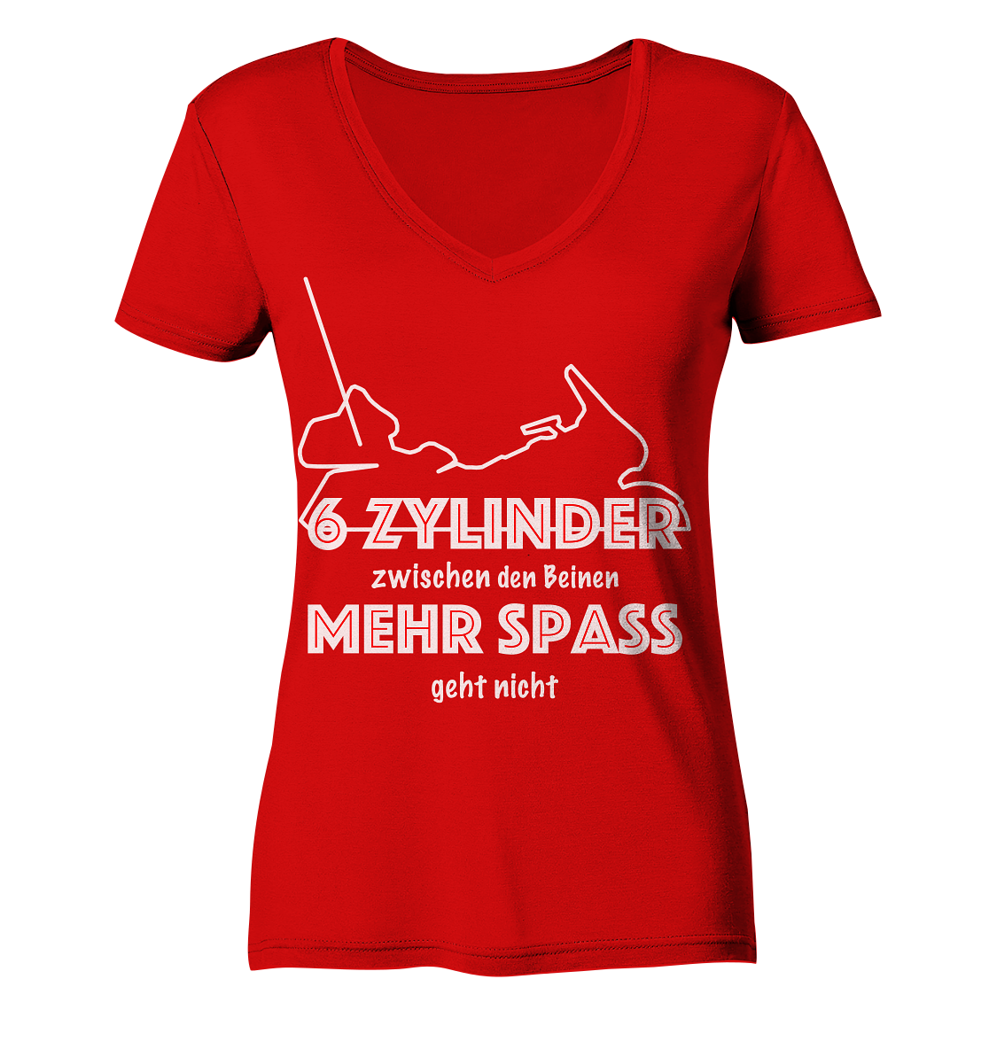 Goldwinger Spruch - 6 Zylinder - Ladies V-Neck Shirt