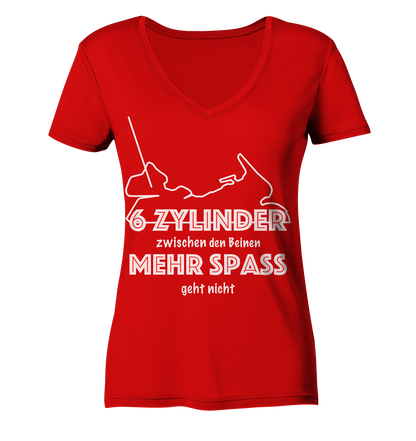 Goldwinger Spruch - 6 Zylinder - Ladies V-Neck Shirt