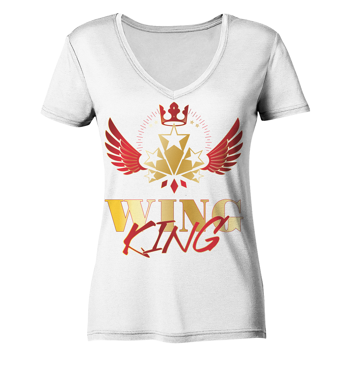 Goldwing - Wing King rot/gold - Ladies V-Neck Shirt