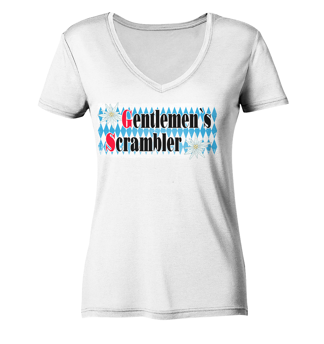 Gentlemen`s Scrambler - GS Adventure Bike - Ladies V-Neck Shirt