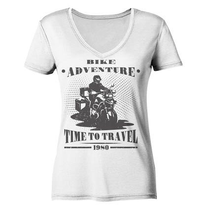 Adventure Bike 1980 - Ladies V-Neck Shirt