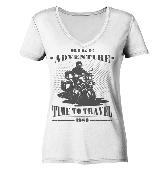 Adventure Bike 1980 - Ladies V-Neck Shirt