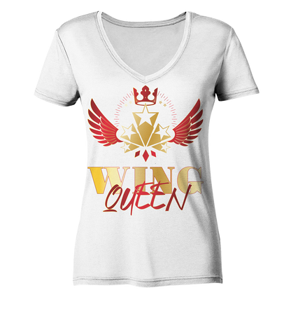 Goldwing - Wing Queen rot/gold - Ladies V-Neck Shirt