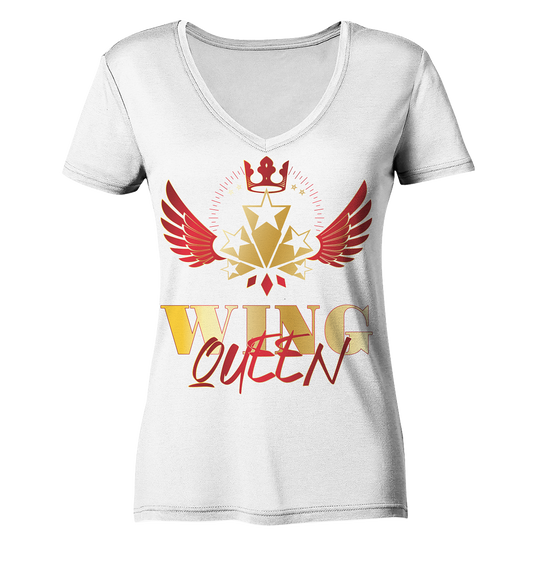 Goldwing - Wing Queen rot/gold - Ladies V-Neck Shirt