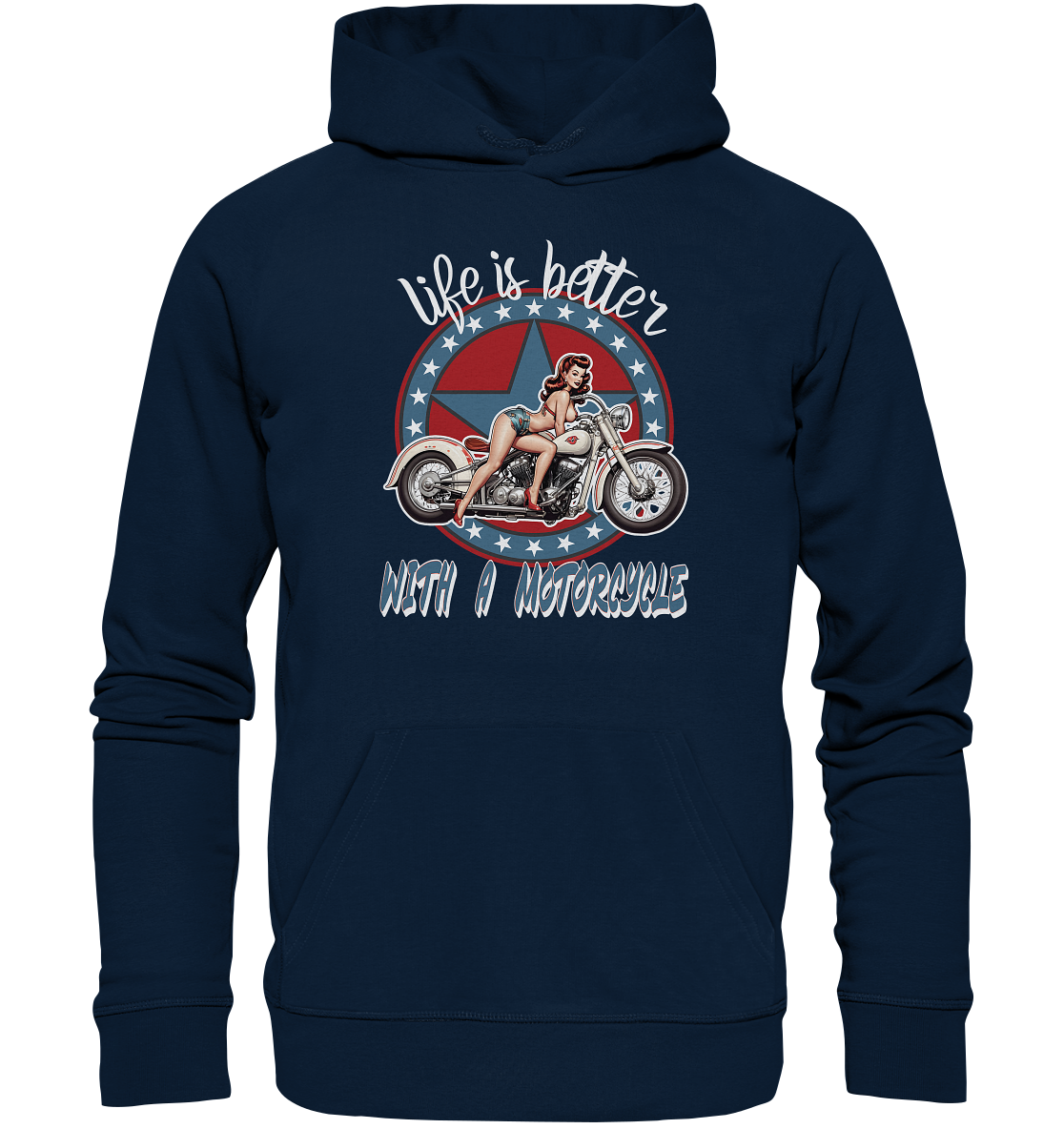 life is better with a motorcycle - Retro Design I - Organic Hoodie
