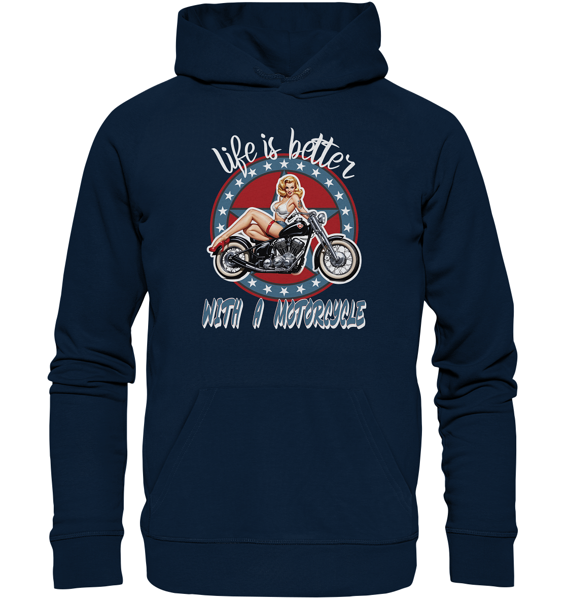 life is better with a motorcycle - Retro Design III - Organic Hoodie