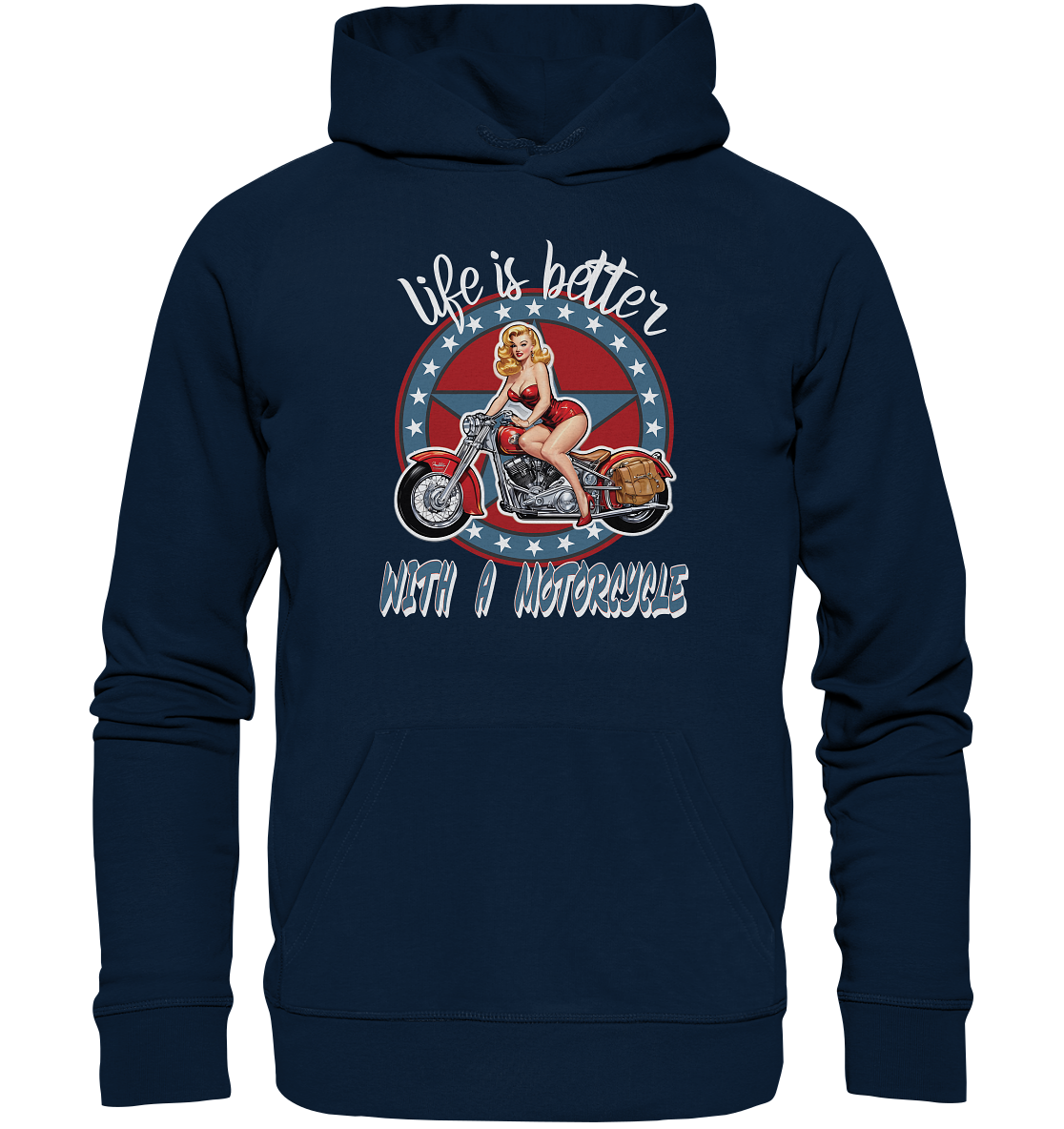 life is better with a motorcycle - Retro Design II - Organic Hoodie