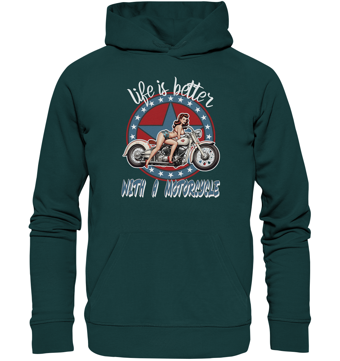 life is better with a motorcycle - Retro Design I - Organic Hoodie