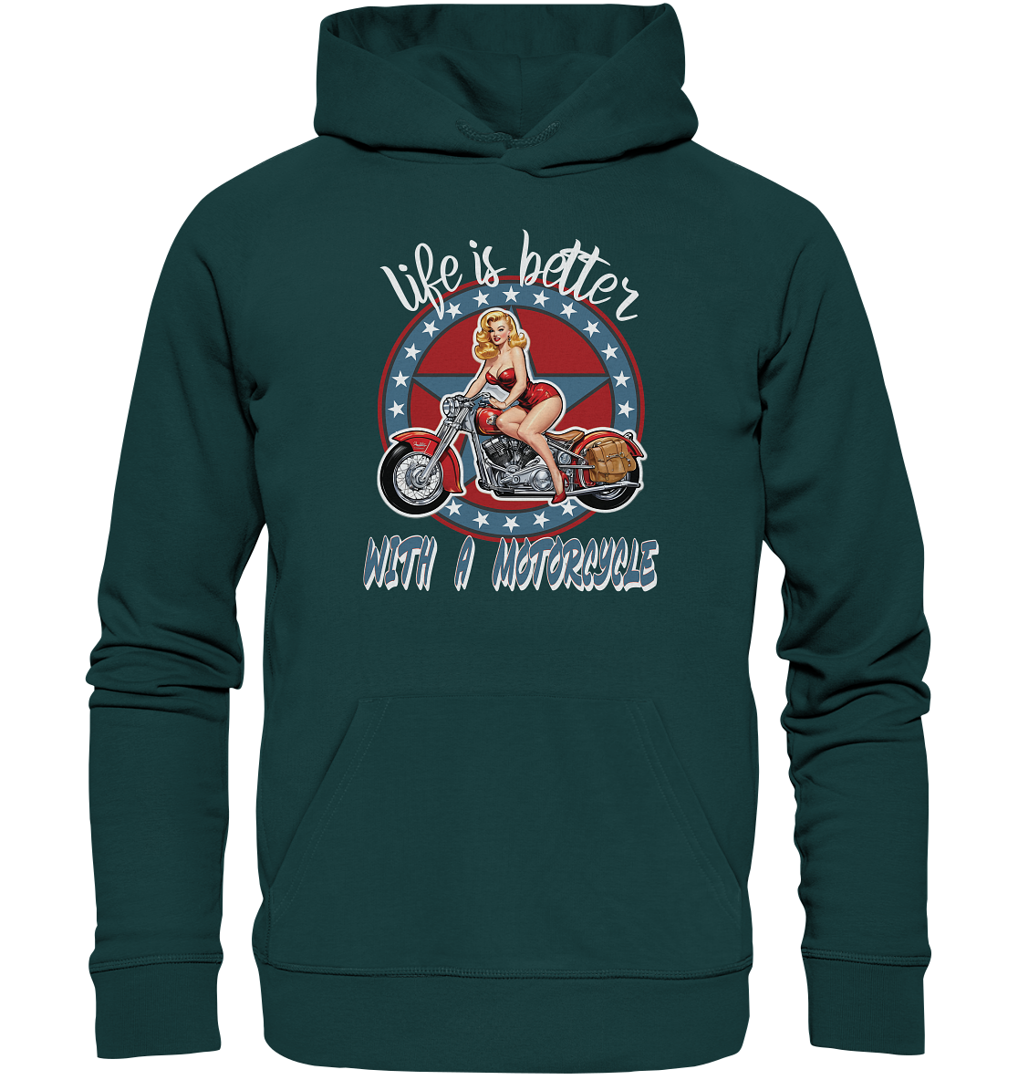 life is better with a motorcycle - Retro Design II - Organic Hoodie