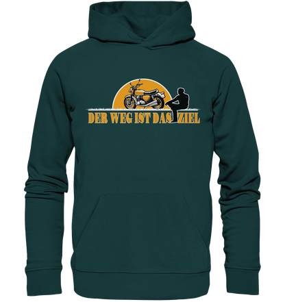 Der Weg ist das Ziel - Spruch für Biker - Organic Hoodie