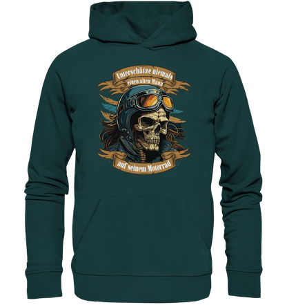 Unterschätze niemals einen alten Mann auf seinem Motorrad - Organic Hoodie