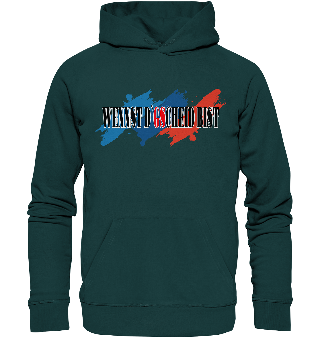 wennst GScheit bist - Spruch für bayrische Adventure Biker 3-farbig - Organic Hoodie