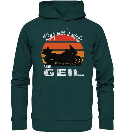 Goldwinger Spruch - Klug war`s nicht aber geil - Organic Hoodie