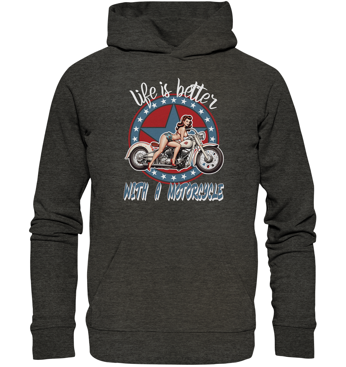 life is better with a motorcycle - Retro Design I - Organic Hoodie