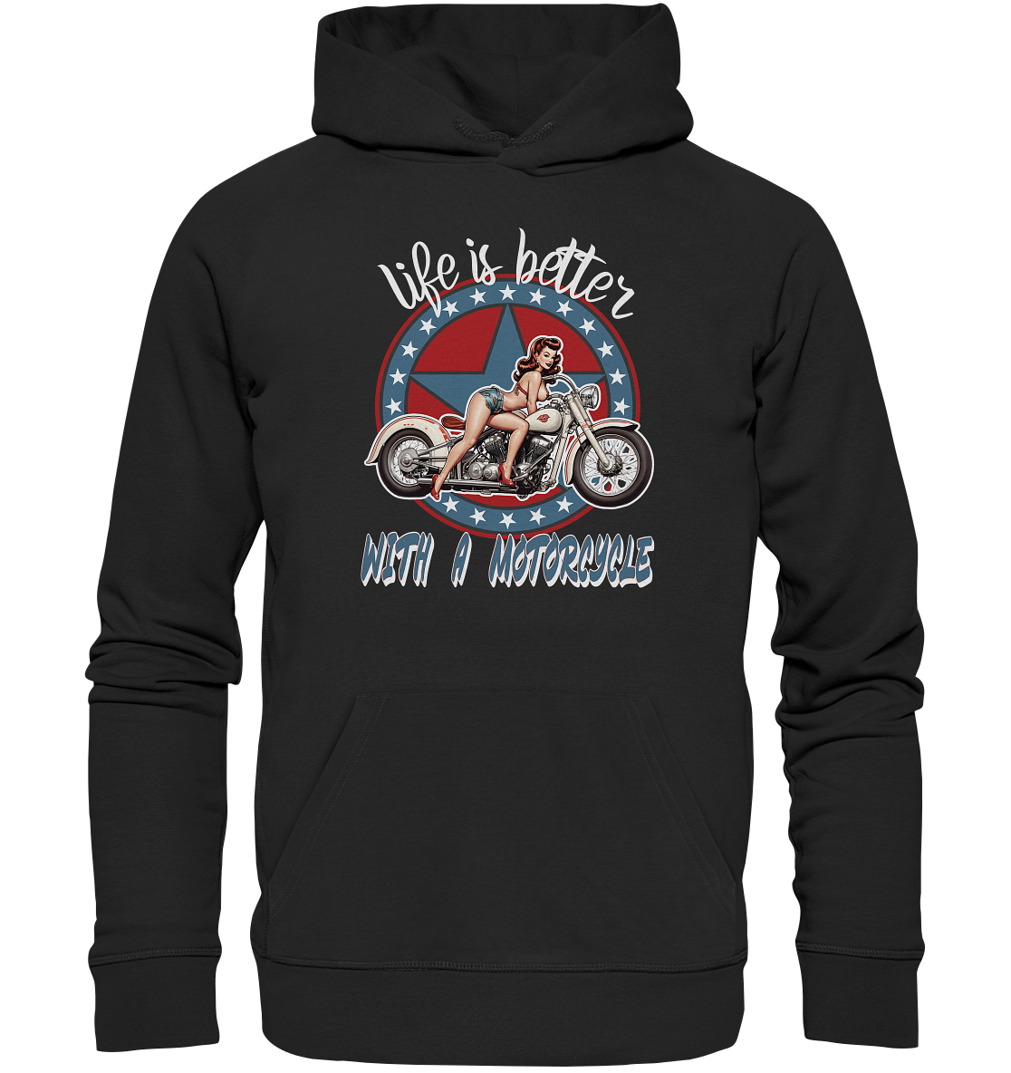 life is better with a motorcycle - Retro Design I - Organic Hoodie