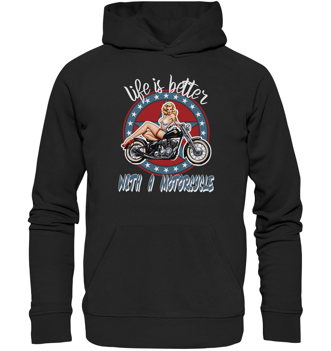 life is better with a motorcycle - Retro Design III - Organic Hoodie