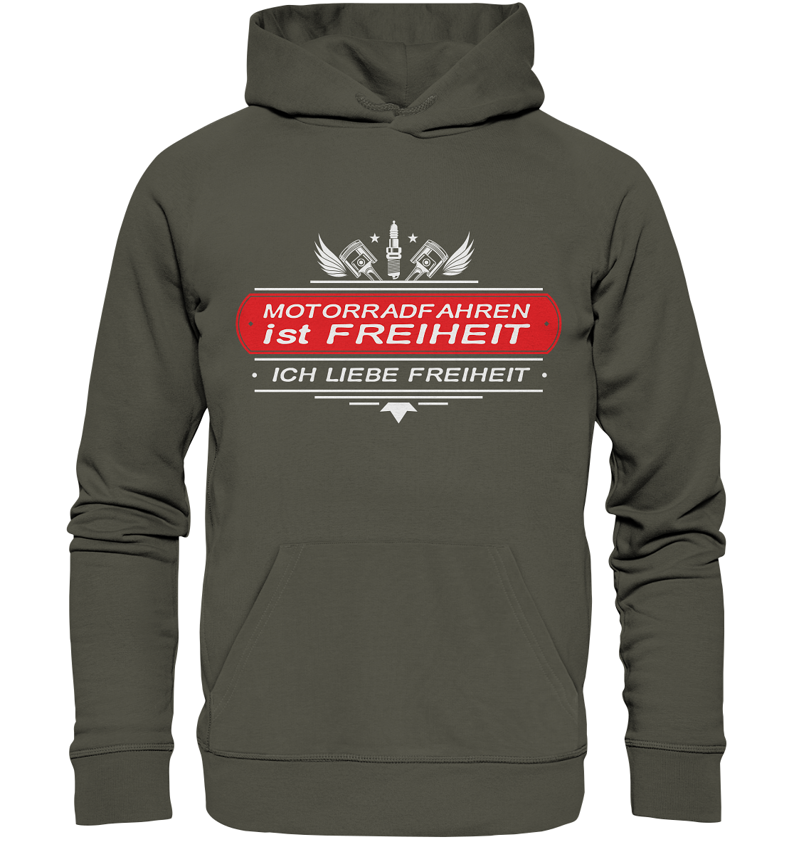 Motorradfahren ist Freiheit - Biker Spruch - Organic Hoodie