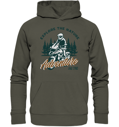 Explore the Nature - Adventure Bike 1980 - Organic Hoodie