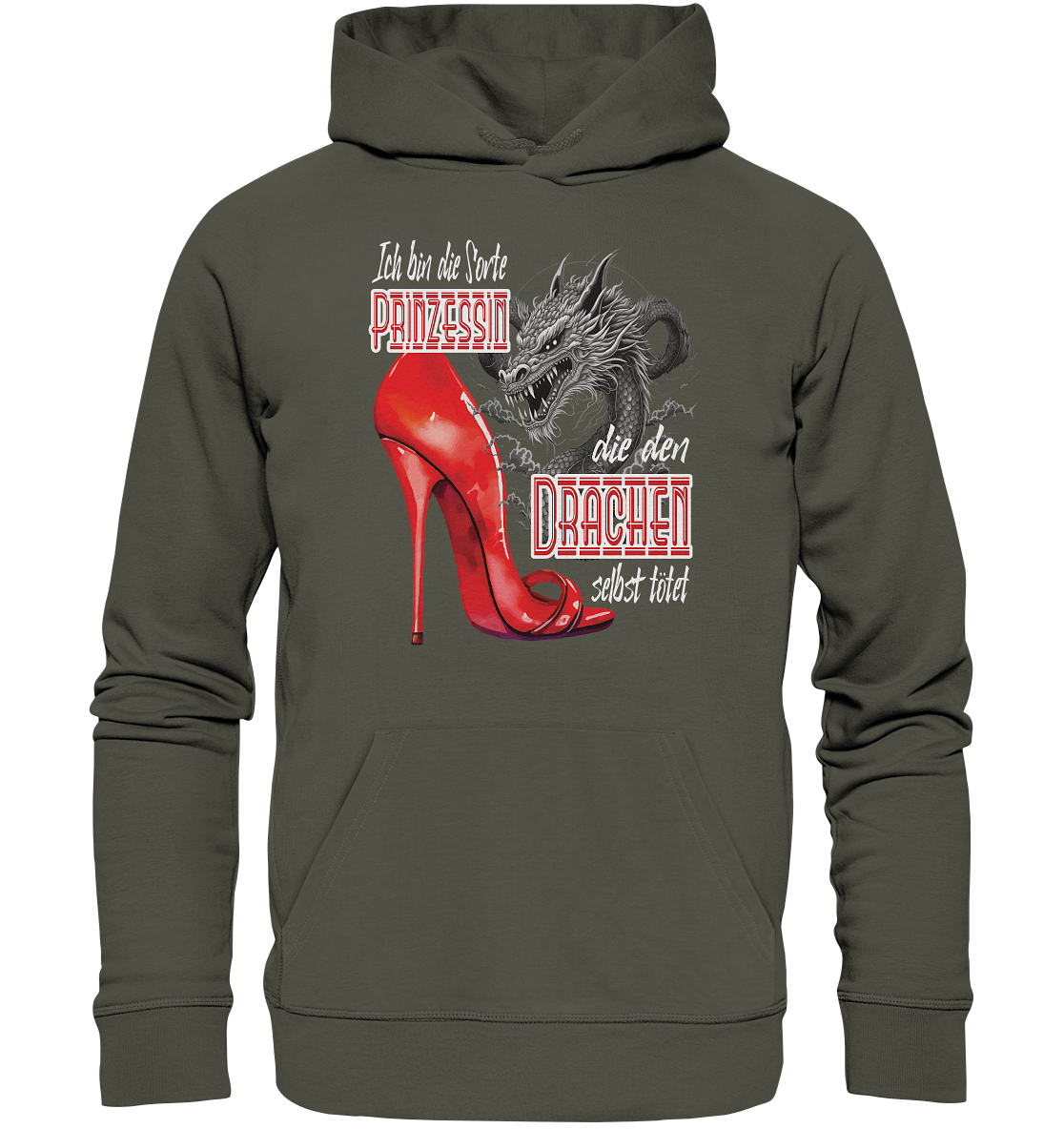 Prinzessin - die den Drachen tötet High Heel - Organic Hoodie