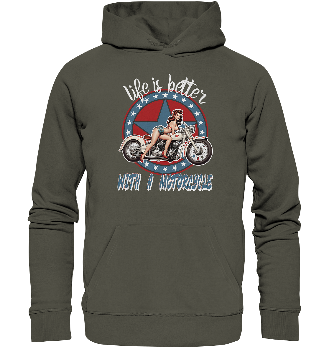 life is better with a motorcycle - Retro Design I - Organic Hoodie