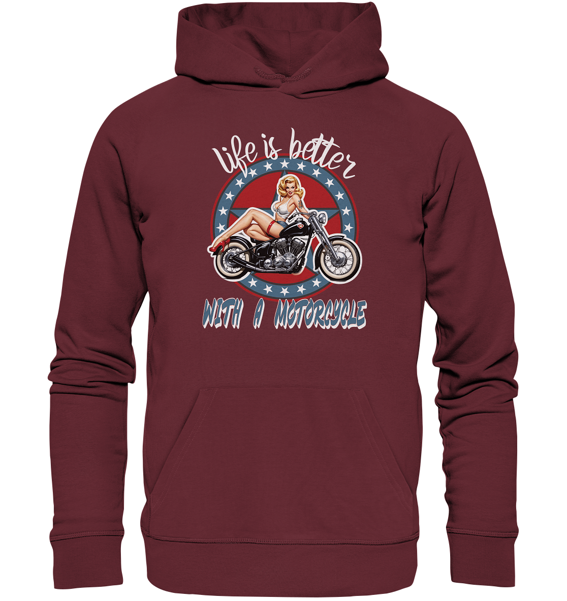 life is better with a motorcycle - Retro Design III - Organic Hoodie