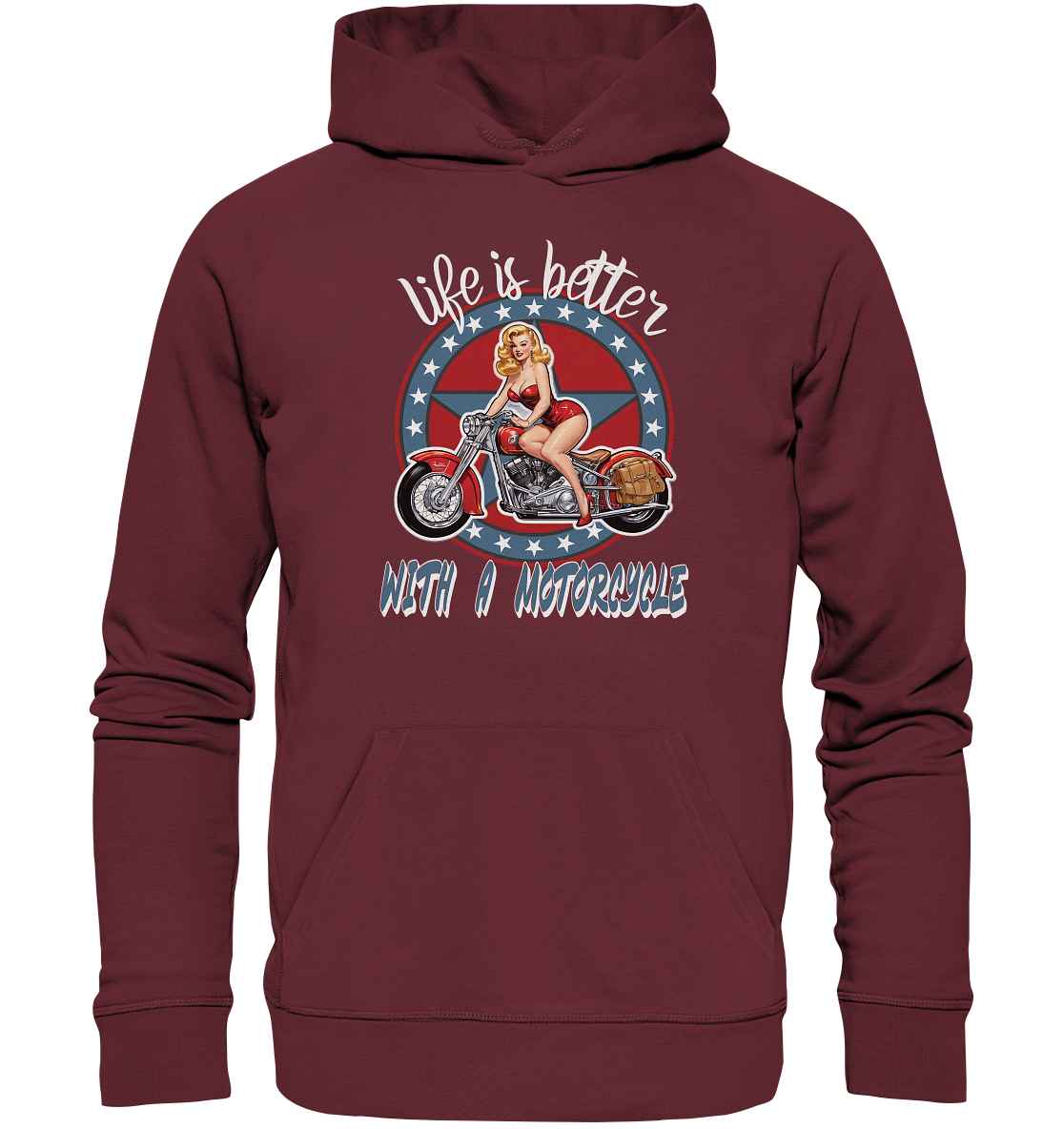 life is better with a motorcycle - Retro Design II - Organic Hoodie